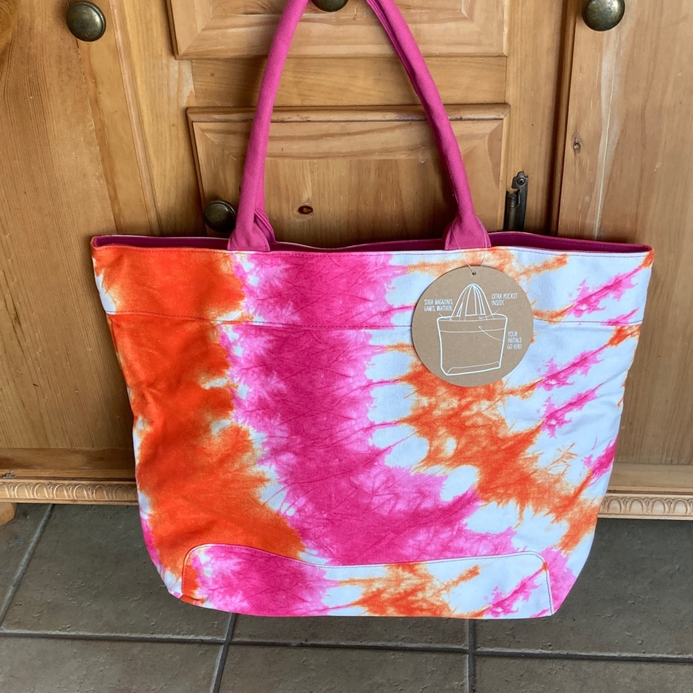 Pottery Barn Pink & Orange Tie-Dye Tote Bag - Women